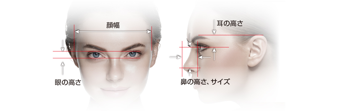顔型・サイズの説明画像