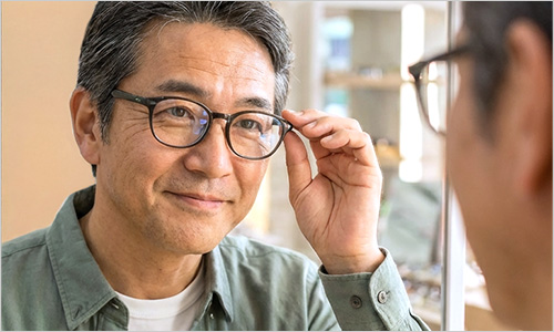 トレンドメガネ フレーム＋レンズ ¥5,500〜（税込）